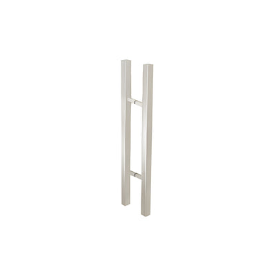CRL Brushed Stainless Glass Mounted Square Ladder Style Pull Handle with Square Mounting Posts - 24"