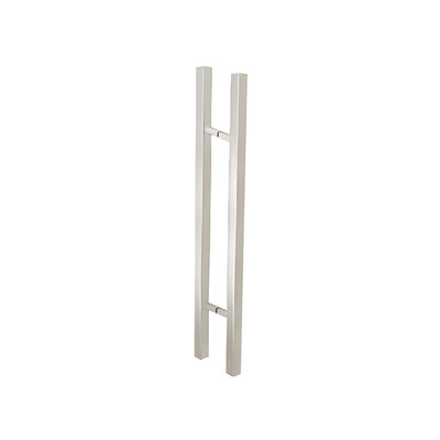 CRL Brushed Stainless Glass Mounted Square Ladder Style Pull Handle with Square Mounting Posts - 36"