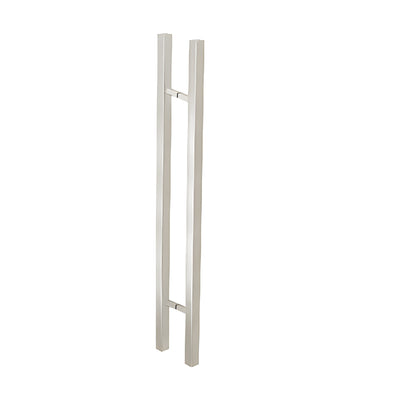 CRL Brushed Stainless Glass Mounted Square Ladder Style Pull Handle with Square Mounting Posts - 48"