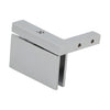 A polished chrome Cardiff series right-hand mount hinge shown from an angled perspective.