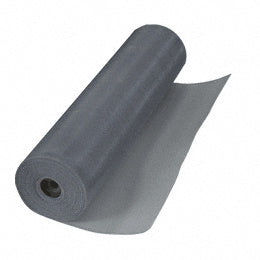 A 100-foot roll of charcoal-colored aluminum screen wire mesh is shown against a white background.