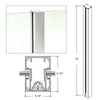 A technical diagram showing the 72-inch height, 4.5-inch depth, and 3.25-inch width of the aluminum Cielo center post.