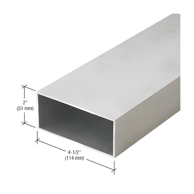 CRL-U.S. Aluminum Rectangular Tube 2" x 4-1/2" - 24'-2", Clear Anodized Class 1