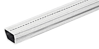 A close-up view of a clear anodized single seal spacer with a 1/2 inch width.