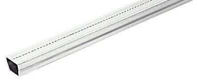 A close-up view of a clear anodized 9/16 inch wide single seal spacer bar.