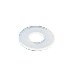 A single clear nylon washer with a 7/16 inch diameter is shown against a white background.