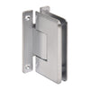 A brushed chrome Cologne 337 series wall mount hinge shown from an angled perspective.