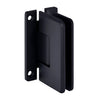 A matte black Cologne 037 series wall mount shower hinge with a beveled edge profile.