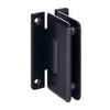 A matte black Cologne 337 Series wall mount hinge with an H-style back plate shown from a front-facing angle.