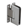 A polished nickel Cologne 037 series wall mount H-back plate hinge shown from a front-facing angle.
