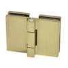 A premium brushed bronze Como Series 180-degree glass-to-glass shower hinge with a square edge profile.