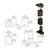 CRL Dark Bronze Left Hand 0P400 Top and Bottom Pivot Set
