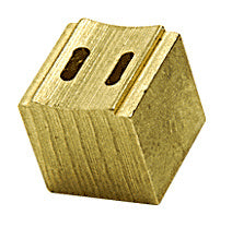 A close-up view of a solid brass tip nozzle with a 1/2 inch opening.