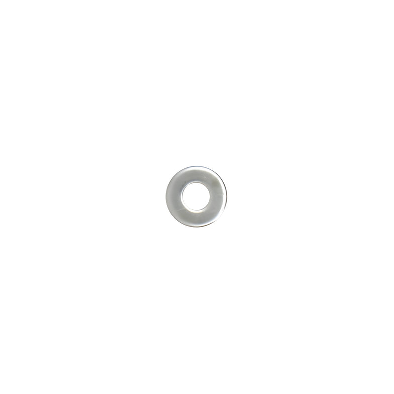 A single 18-gauge flat washer with a 1/2 inch diameter and 3/16 inch hole is shown against a white background.