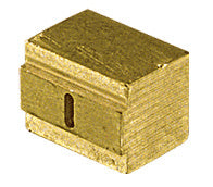 A rectangular solid brass tip nozzle with a 1/4 inch opening shown against a white background.