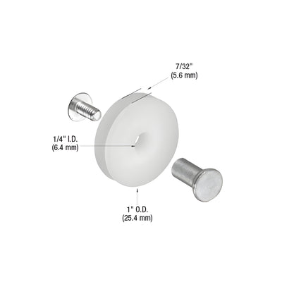 CRL 1" Nylon Sliding Screen Door Roller with Center Groove for Air Control Doors