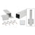 CRL Silver Metallic 100 Series 42" Fascia Mount Post Kit