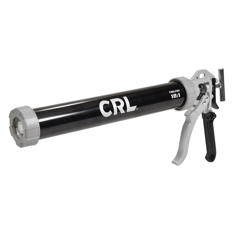 A side view of the black CRL 18:1 sausage caulk gun with a zinc alloy handle.