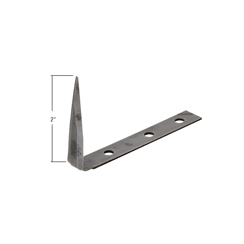 A 2-inch blue carbon steel blade with a flat mounting plate containing three pre-drilled holes.