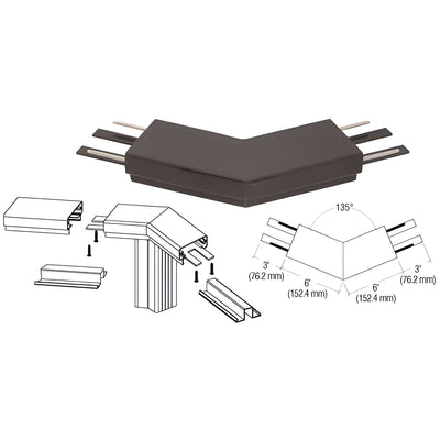 CRL Matte Bronze 200 Series Top Cap 135º Corner