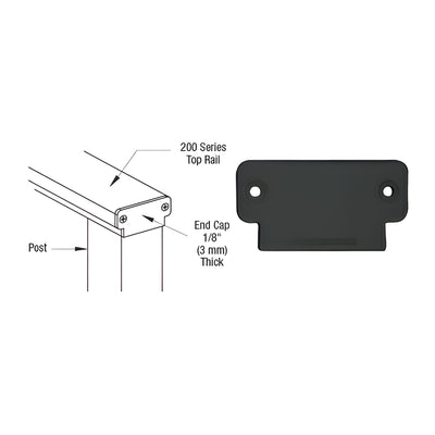 CRL Matte Black 200 Series Decorative End Cap