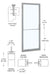 CRL-U.S. Aluminum Clear Anodized 250 Series Narrow Stile Inactive Leaf of Pair 3'0 x 7'0 Offset Hung with Geared Hinged Complete Door for 1" Glass with Standard MS Lock and Bottom Rail
