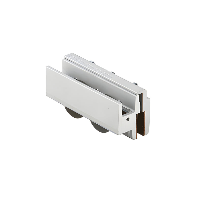 A silver metal CRL 280/285 Series hanger assembly featuring integrated rollers for sliding door tracks.