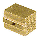 A small, rectangular solid brass tip nozzle with a 3/16 inch opening.
