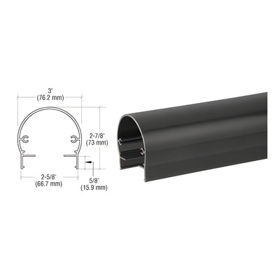 CRL Matte Black 300 Series 241" Top Rail