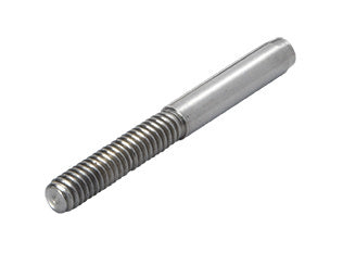 A 2-1/2 inch long stainless steel threaded terminal designed for 3/16 inch cable railing systems.