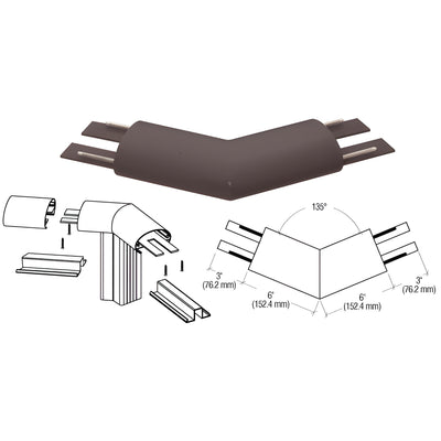 CRL Matte Bronze 350X Series Top Cap 135º Corner