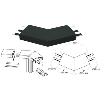 CRL Matte Black 400 Series Top Cap 135º Corner