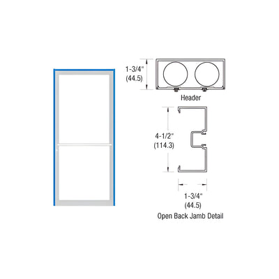 CRL-U.S. Aluminum Clear Anodized 1-3/4 x 4-1/2" 450 Series Up and Over Single Door Frame