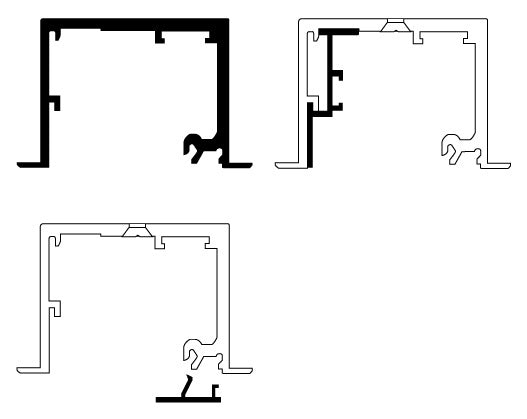 Technical line drawing showing the profile cross-section of the CRL 490/495 series drop ceiling replacement track kit.