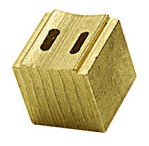 A close-up view of a solid brass tip nozzle with a 5/8 inch opening.