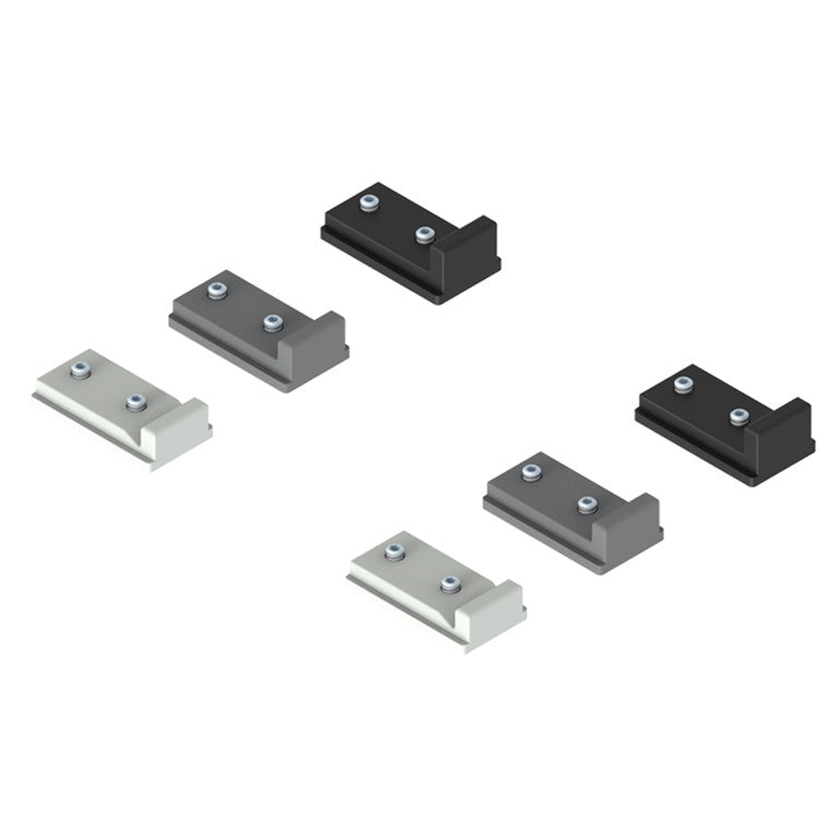 A collection of CRL 690 and 695 activators for the Softbrake system shown in black, grey, and silver finishes.
