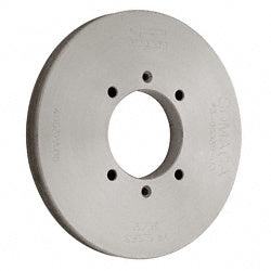 A circular 7-inch flat and seam edge grinding wheel with a center mounting hole and five smaller bolt holes.