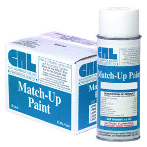 A single aerosol can of CRL Match-Up Paint stands next to a cardboard case containing multiple units of the product.