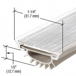 A technical diagram showing the cross-section of a 32-inch aluminum door bottom seal with a 1-1/4 inch width.