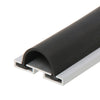 A close-up view of a 36-inch aluminum door bottom featuring a black vinyl sweep.