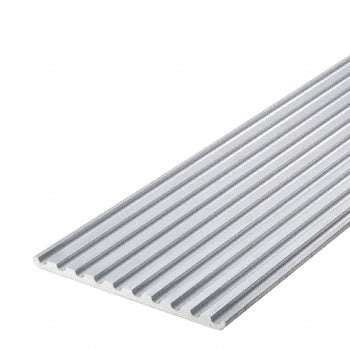A 72-inch long aluminum floor plate featuring a ribbed surface texture for added grip.