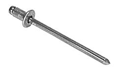 A single aluminum rivet with a mandrel shown against a white background.
