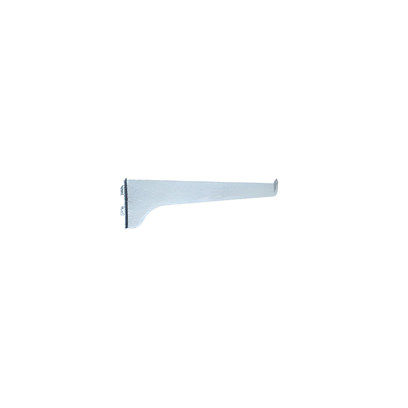 A side view of a 10-inch steel KV shelf bracket with an anochrome finish.