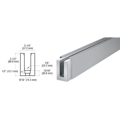 CRL Brushed Stainless Custom B5L Low Profile Shoe Drilled for 1/2" to 5/8" Glass