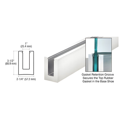 CRL Custom B5L Series Low Profile Square Aluminum Base Shoe Undrilled for 1/2" to 5/8" Glass