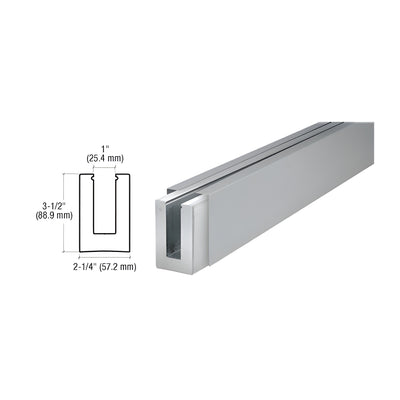 CRL Brushed Stainless Custom B5L Series Low Profile Square Base Shoe Undrilled for 1/2" to 5/8" Glass