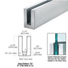 A technical diagram showing the dimensions and cross-section of the aluminum base shoe with a glass panel installed.