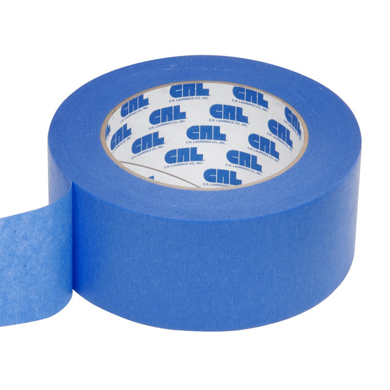 A single roll of blue CRL windshield and trim securing tape shown from a high angle.