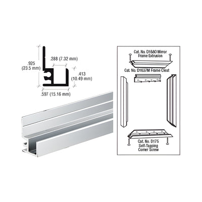 CRL Brite Anodized "Make It Yourself" Mirror Frame Extrusion