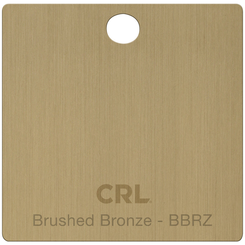 A square brass color sample chip featuring a brushed bronze finish with the CRL logo and BBRZ label.
